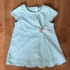 Tahari Mint Green with Gold Dots and White Bow